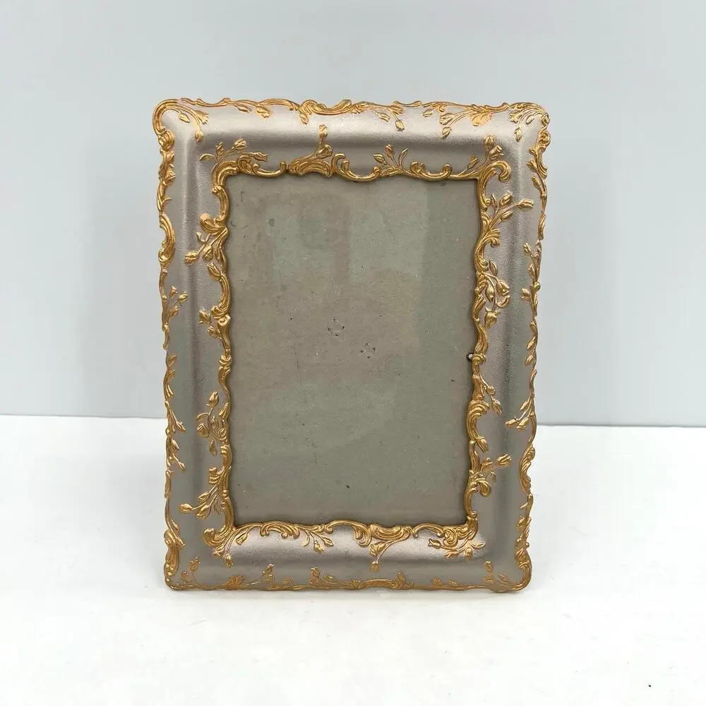 Burnes Boston Rococo Gold and Silver Metal Photo Picture Frame